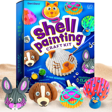 Dan&Darci Kids Sea Shell Painting Kit - Arts & Crafts for Kids - Gifts for Boys and Girls Ages 6-8, 8-12 - Craft Activities Kits - Creative Art
