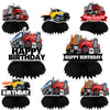 Heavy Trucks Semi Truck Happy Birthday Honeycomb Centerpieces Transportation Theme Decor for 1st Birthday Party Baby Shower Favors Supplies