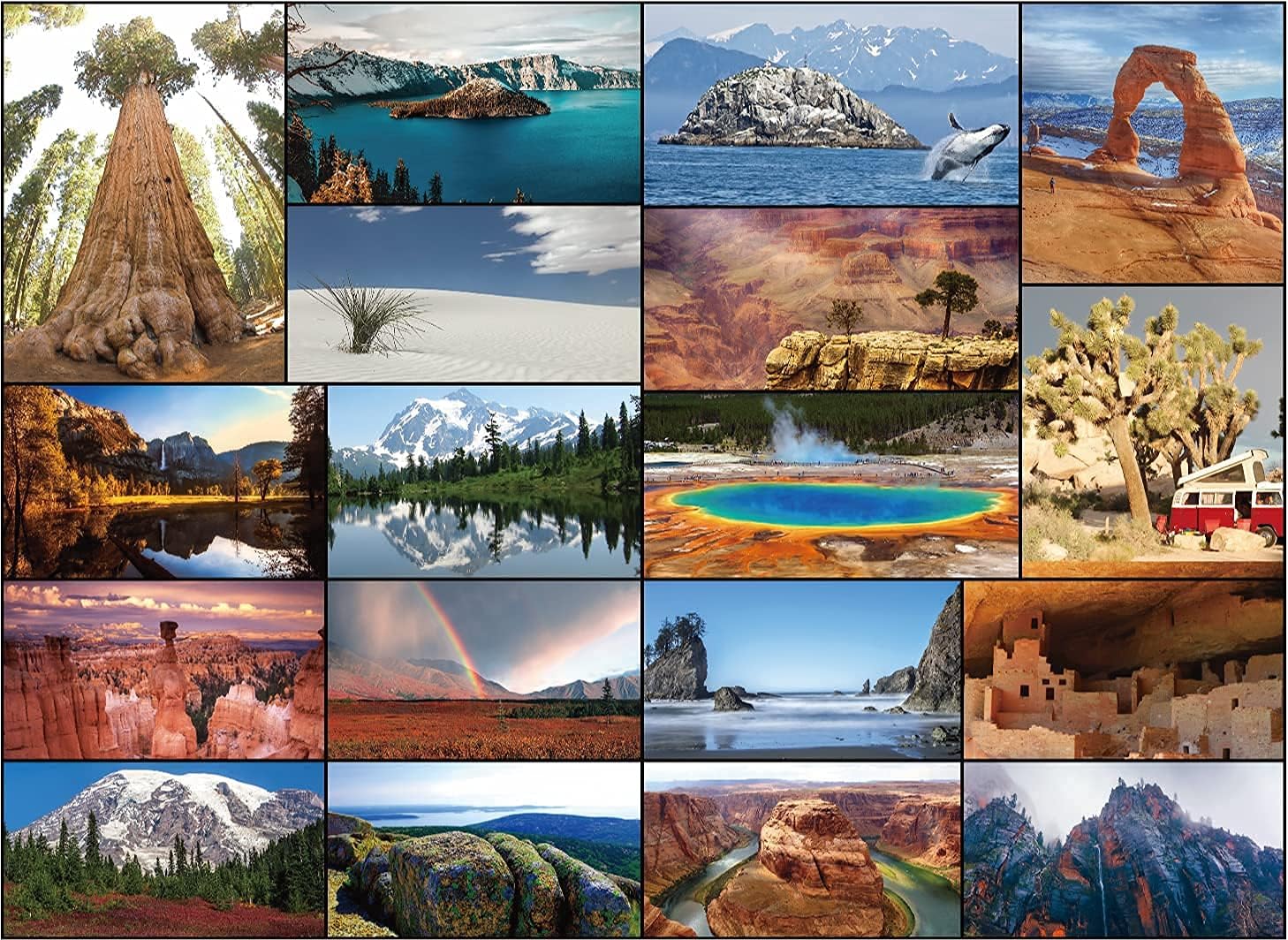 National Parks Puzzle 1000 Piece - Yellowstone, Zion, Acadia & More