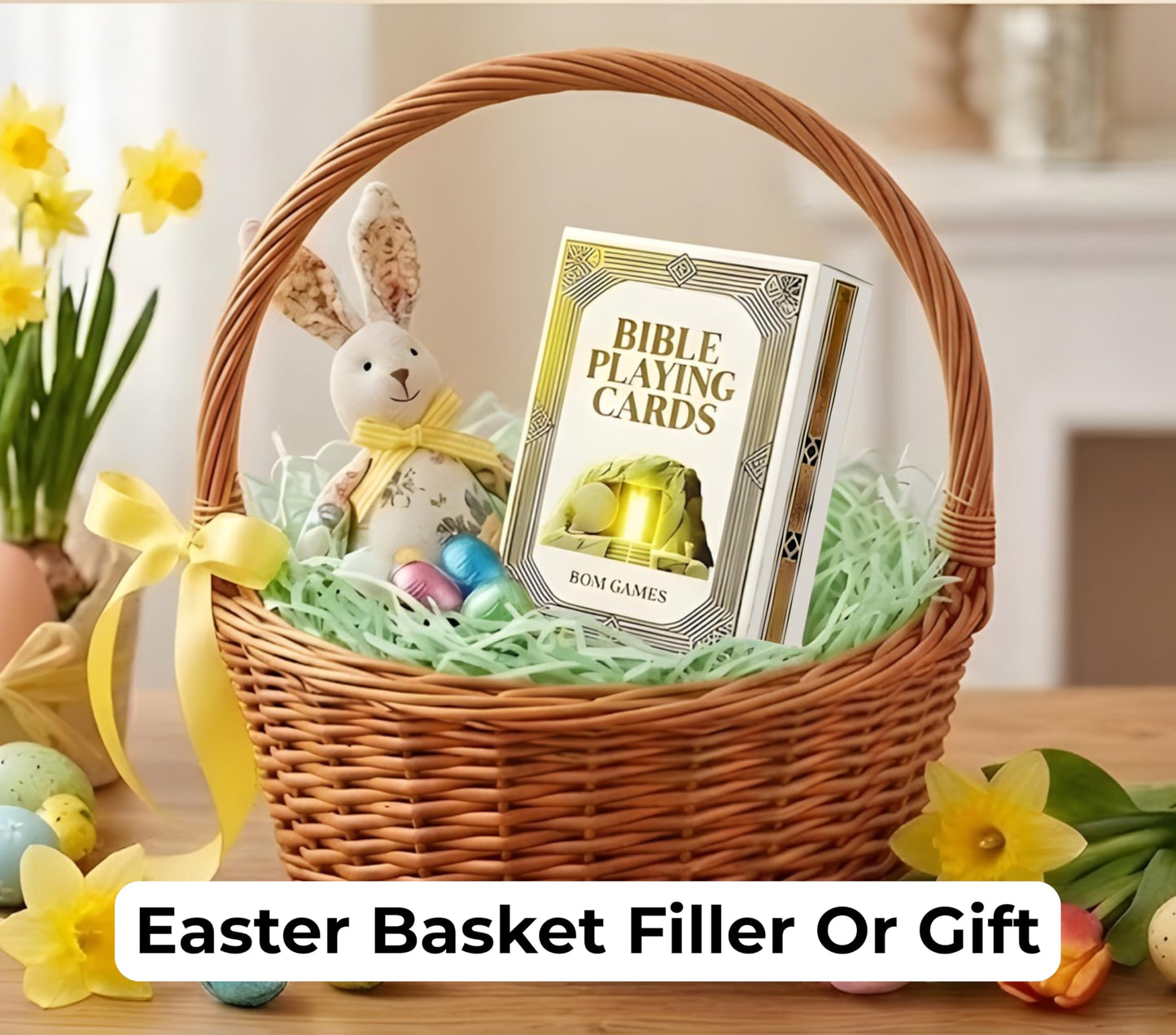 bomgames Bible Playing Cards - Christian Gifts | Faith-Based, Easter Basket Filler, Scripture Characters & Unique Suits