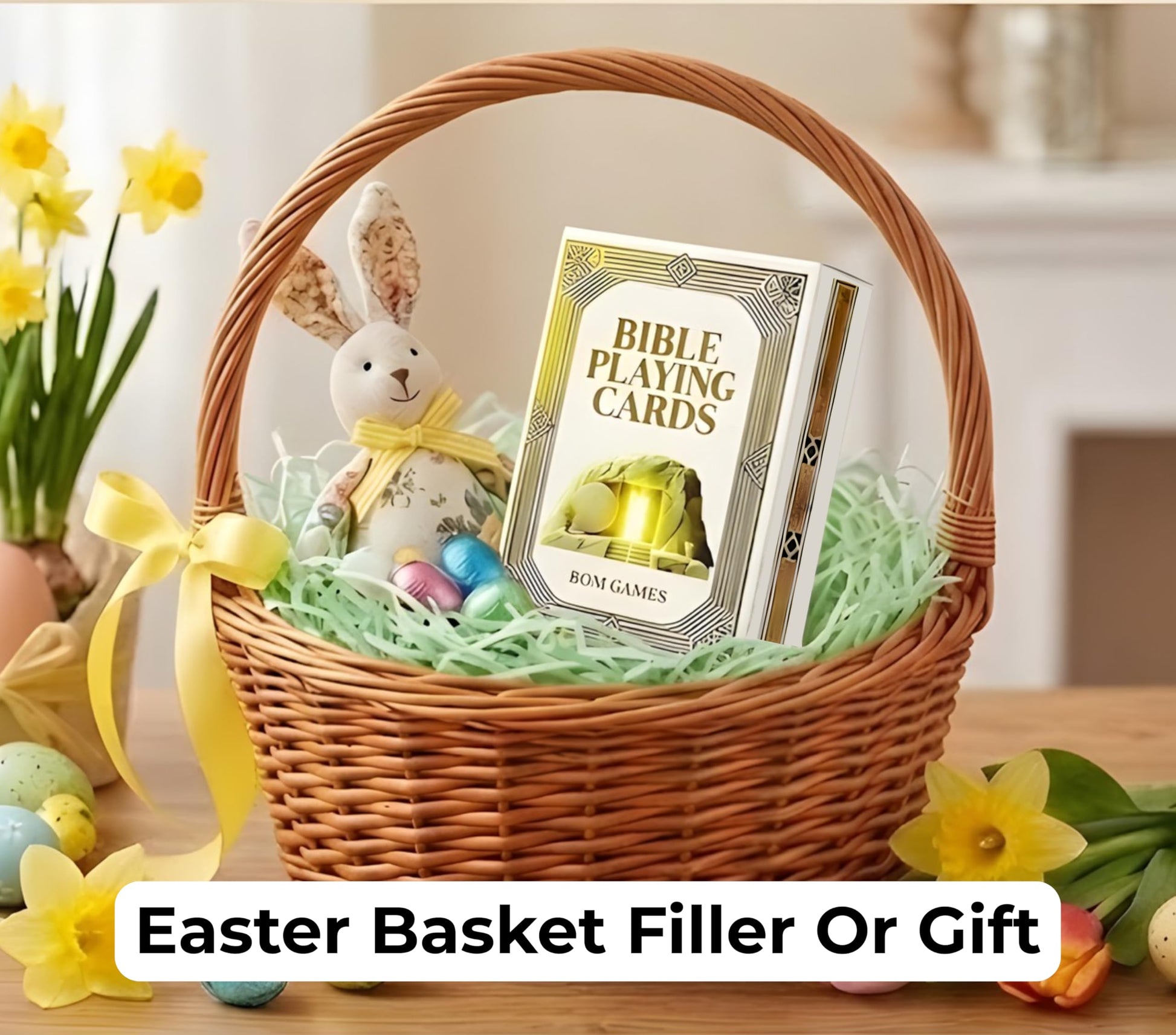 bomgames Bible Playing Cards - Christian Gifts | Faith-Based, Easter Basket Filler, Scripture Characters & Unique Suits