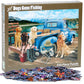 Vermont Christmas Company Dogs Gone Fishing Jigsaw Puzzle - 550 Piece Dog Puzzle for Adults & Families - Cute Puzzles of Dogs with Durable, Fully