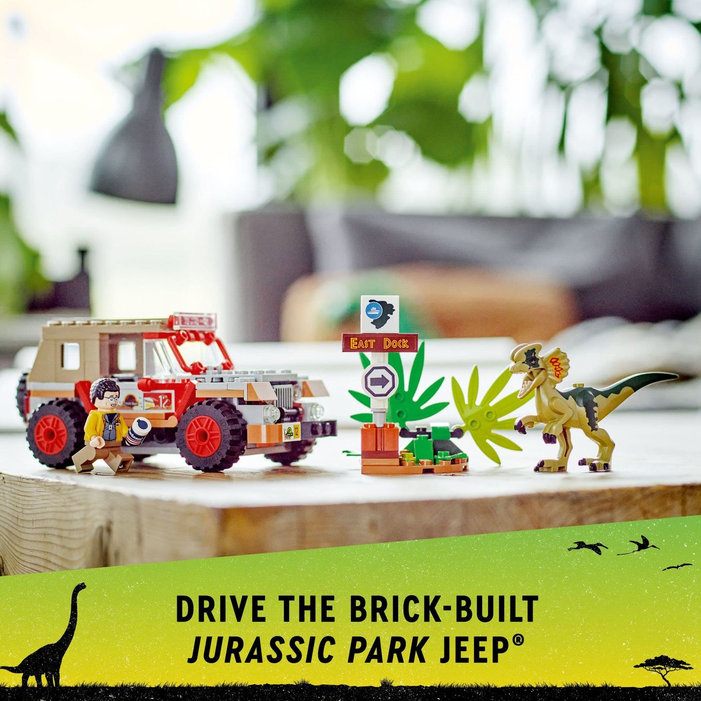 LEGO Jurassic Park Dilophosaurus Ambush 76958 Building Toy Set for Jurassic Park 30th Anniversary, Dinosaur Toy with Dino Figure and Jeep Car Toy