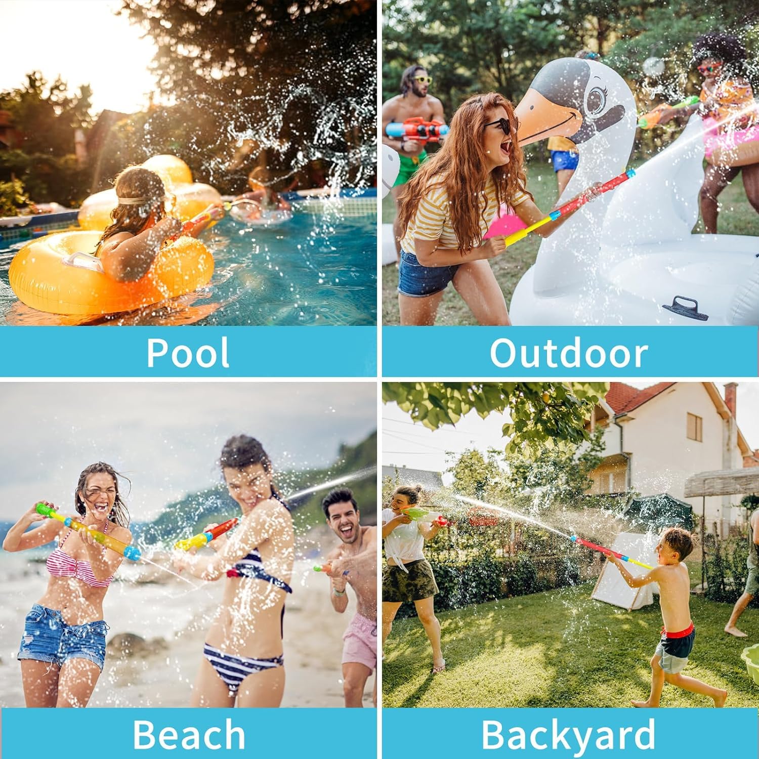 LQYoyz 6 Pack Water Gun, Water Blaster for Kids & Adults