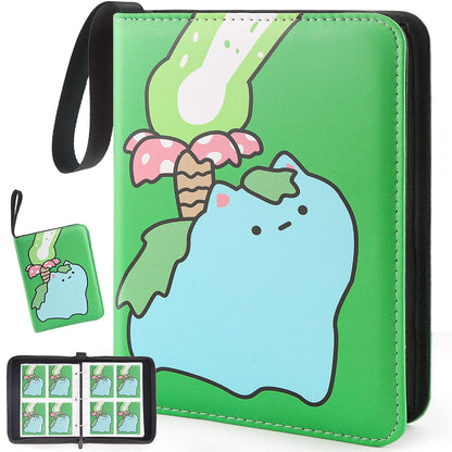 Premium Collectible Trading Card Albums?Card Binder Fits 400 Cards with 50 Removable Sleeves?Display Game Card Case book Holder, Frog Themes