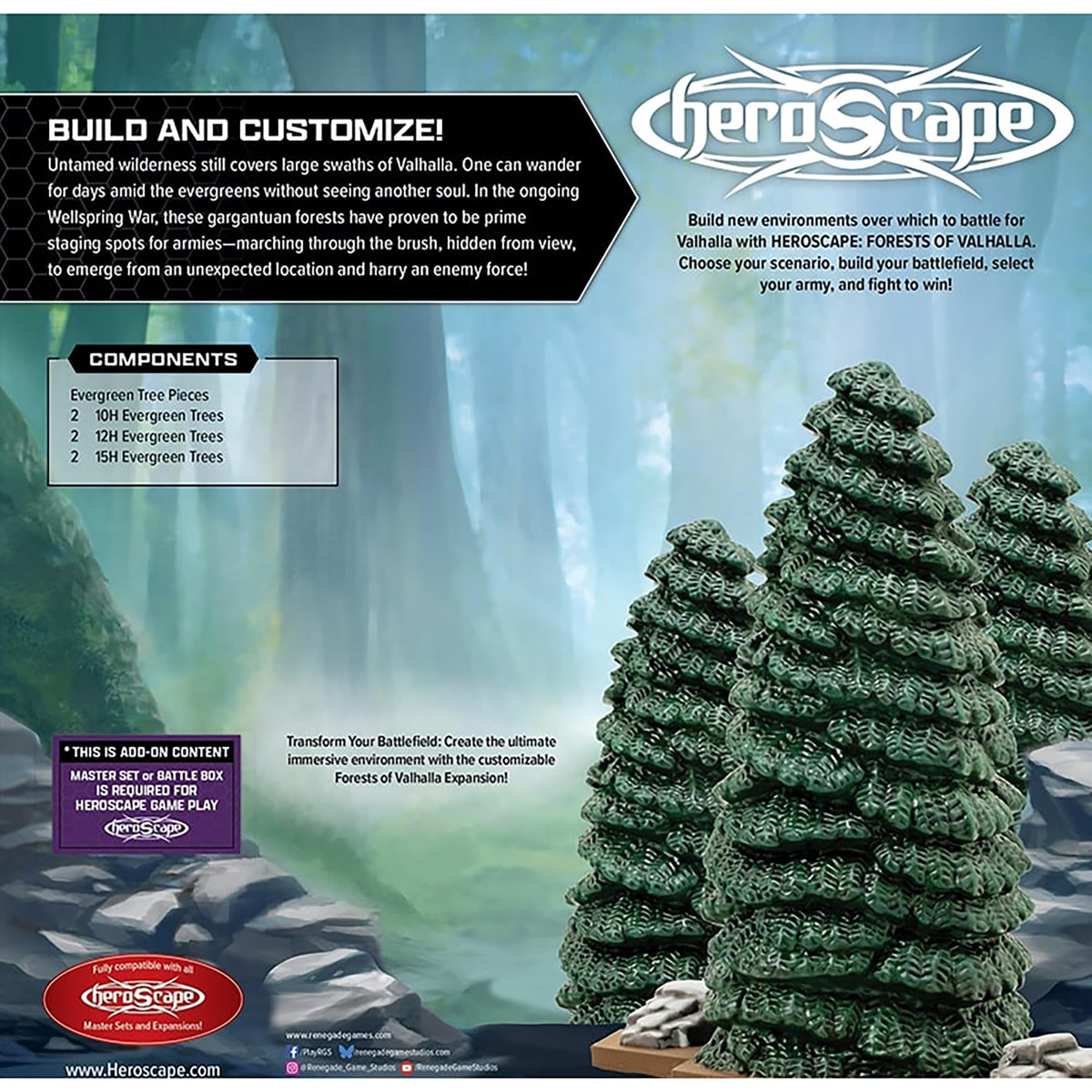Renegade Game Studios HeroScape Forests of Valhalla - 6 Evergreen Trees
