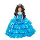 Kinnex Collections by Amanda 18" Porcelain Quince Anos Quinceanera Umbrella Last Doll Muneca Centerpiece ~ KK18729 (Turquoise)