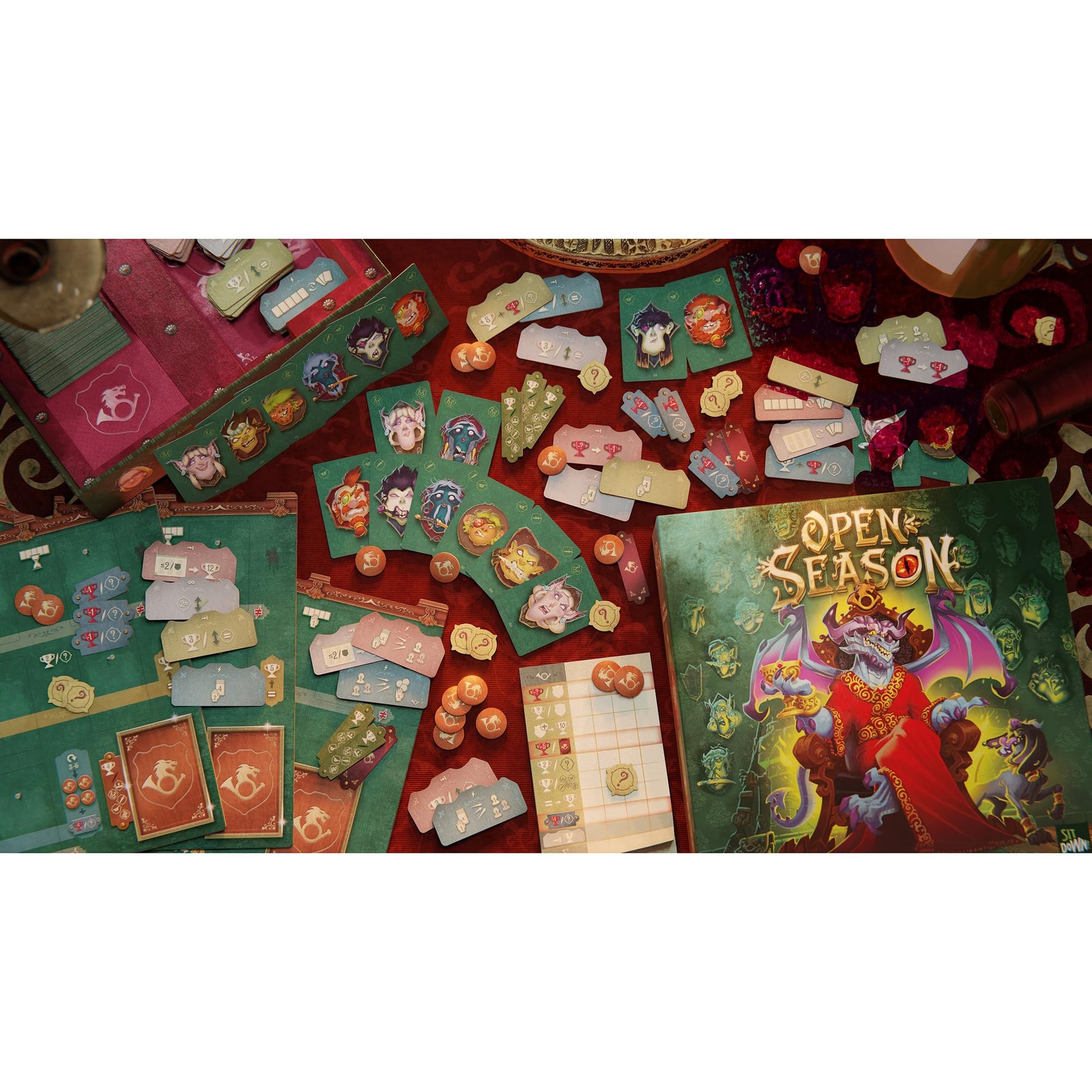 Sit Down Games: Open Season - Strategy Board Game, Card Collection & Chaining, Play As A Monster, Fantasy, Fast Play, Ages 10+, 2-4 Players, 30+ Min