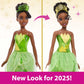Mattel Disney Princess Tiana Doll in Sparkling Fashion with Removable Skirt, Tiara and Shoes, Posable & Collectible, Inspired by Movie