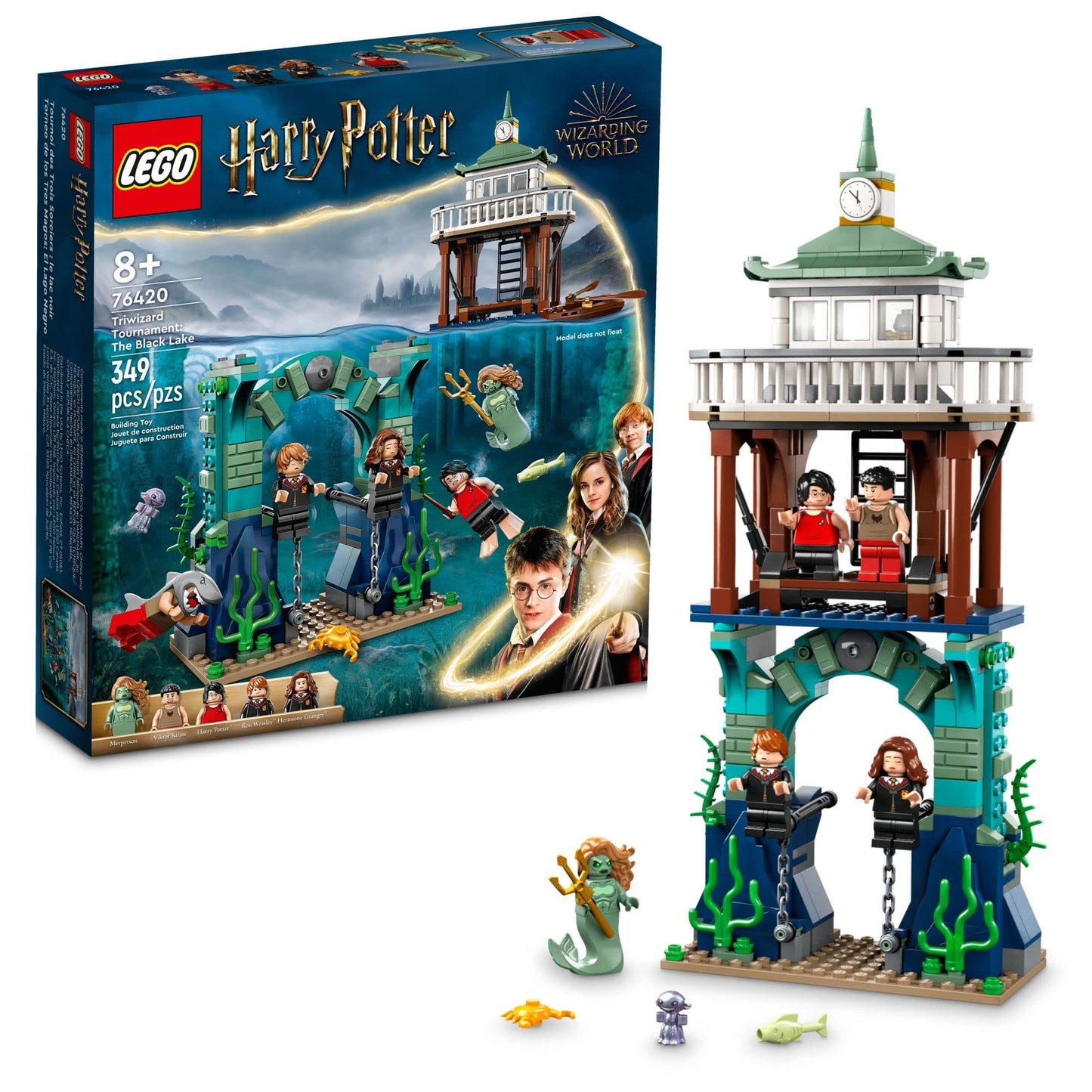 LEGO Harry Potter Triwizard Tournament: The Black Lake Building Toy 76420 - Goblet of Fire Toy Set with Harry, Hermione, and Ron Mini Figures, Magical
