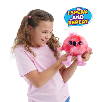 Pets Alive Chirpy Birds (Flamingo) by ZURU, Electronic Pet that Speaks, Giant Surprise Egg, Stickers, Comb, Fluffy Clay, Bird Animal Plush for Girls