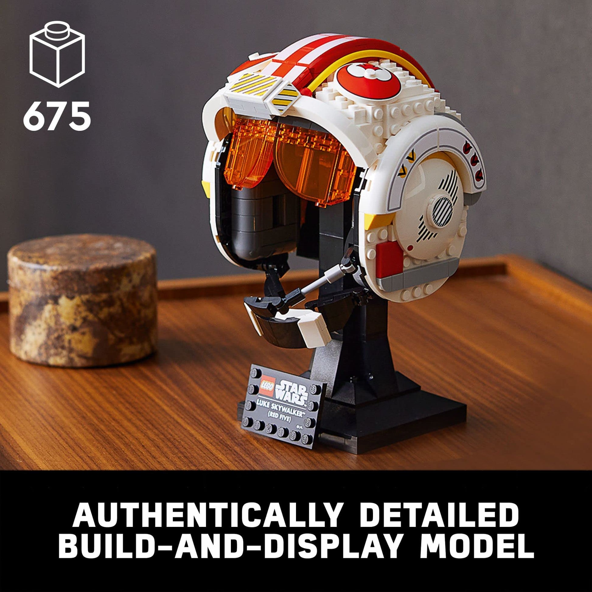 LEGO Star Wars Luke Skywalker Red 5 Helmet for Adults 75327, Buildable Display Model, Collectible Decor for Home or Office, Great Birthday for
