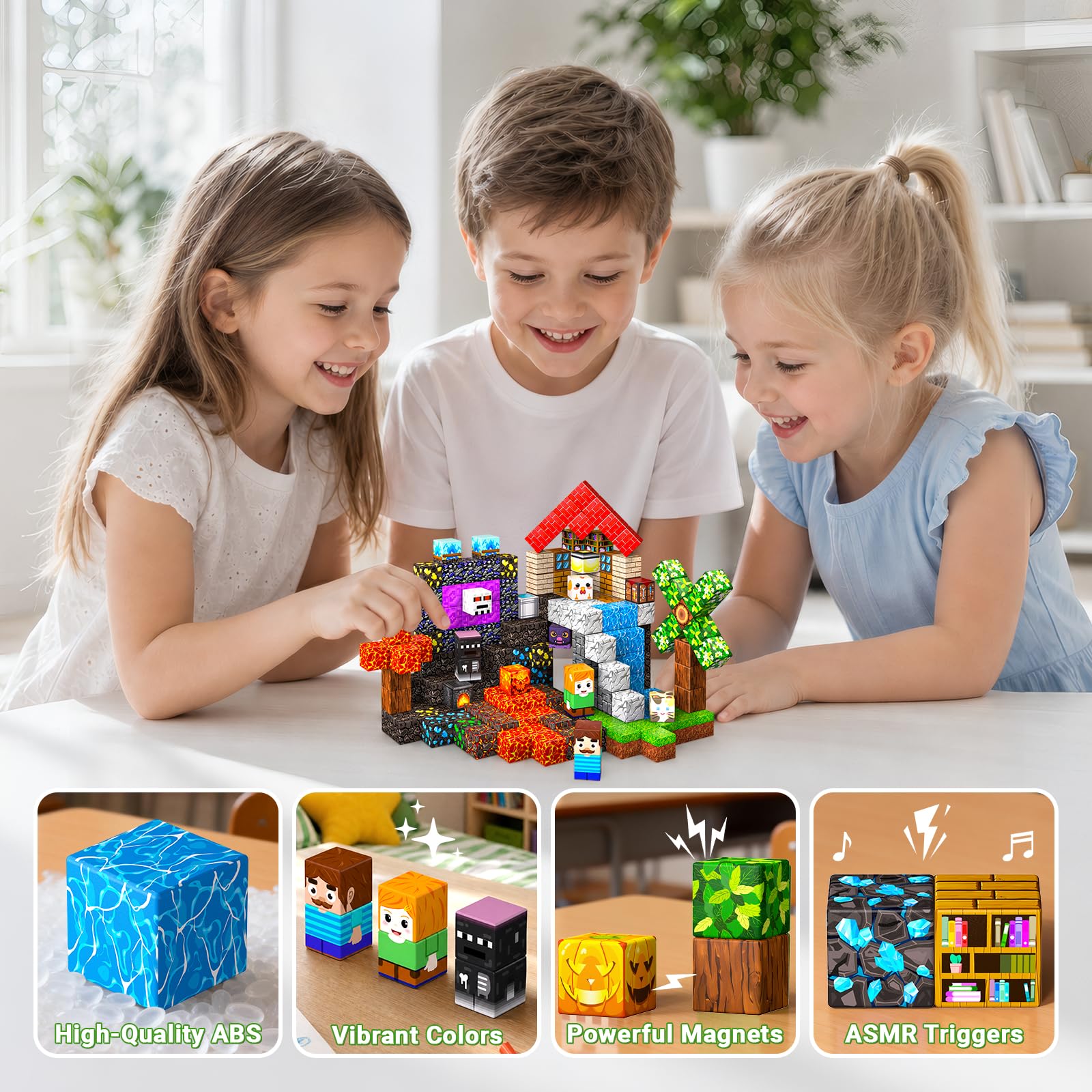 Tasalia Magnetic Building Blocks for Kids Ages 3+, 100PCS Magnetic Blocks, Magnetic Cubes Toys, STEM Educational Stacking Blocks for Boys Girls