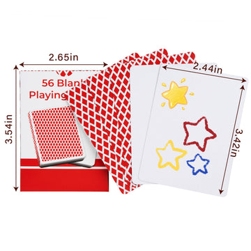 336PCS Blank Playing Cards, 6 Pack of 56 Each, 2.44" x 3.42" Red Checkered Diamond Back, Premium 300GSM Blank Cards, Suitable for Team Building