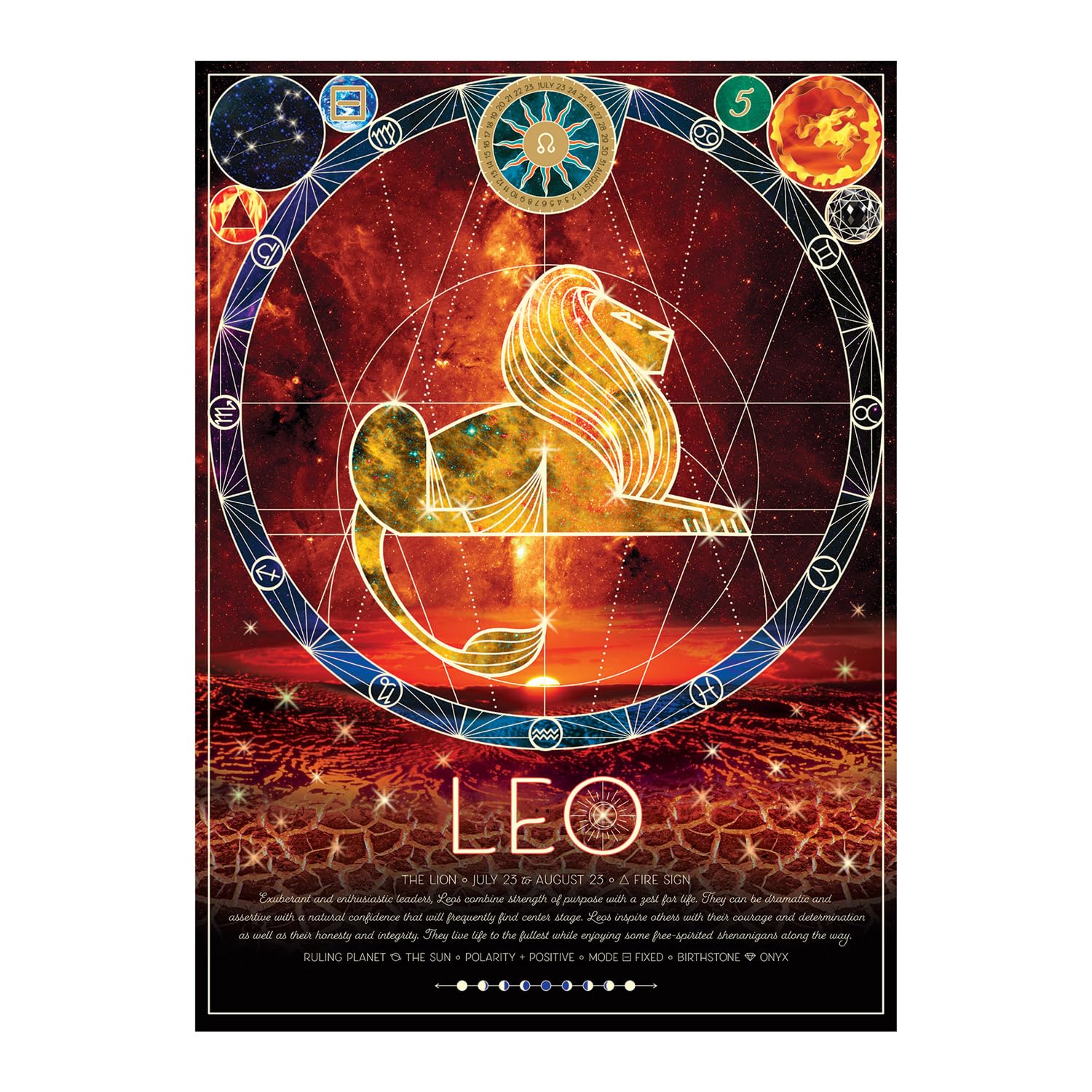 Cobble Hill 500 Piece Zodiac Puzzle - Leo - Sample Poster Included