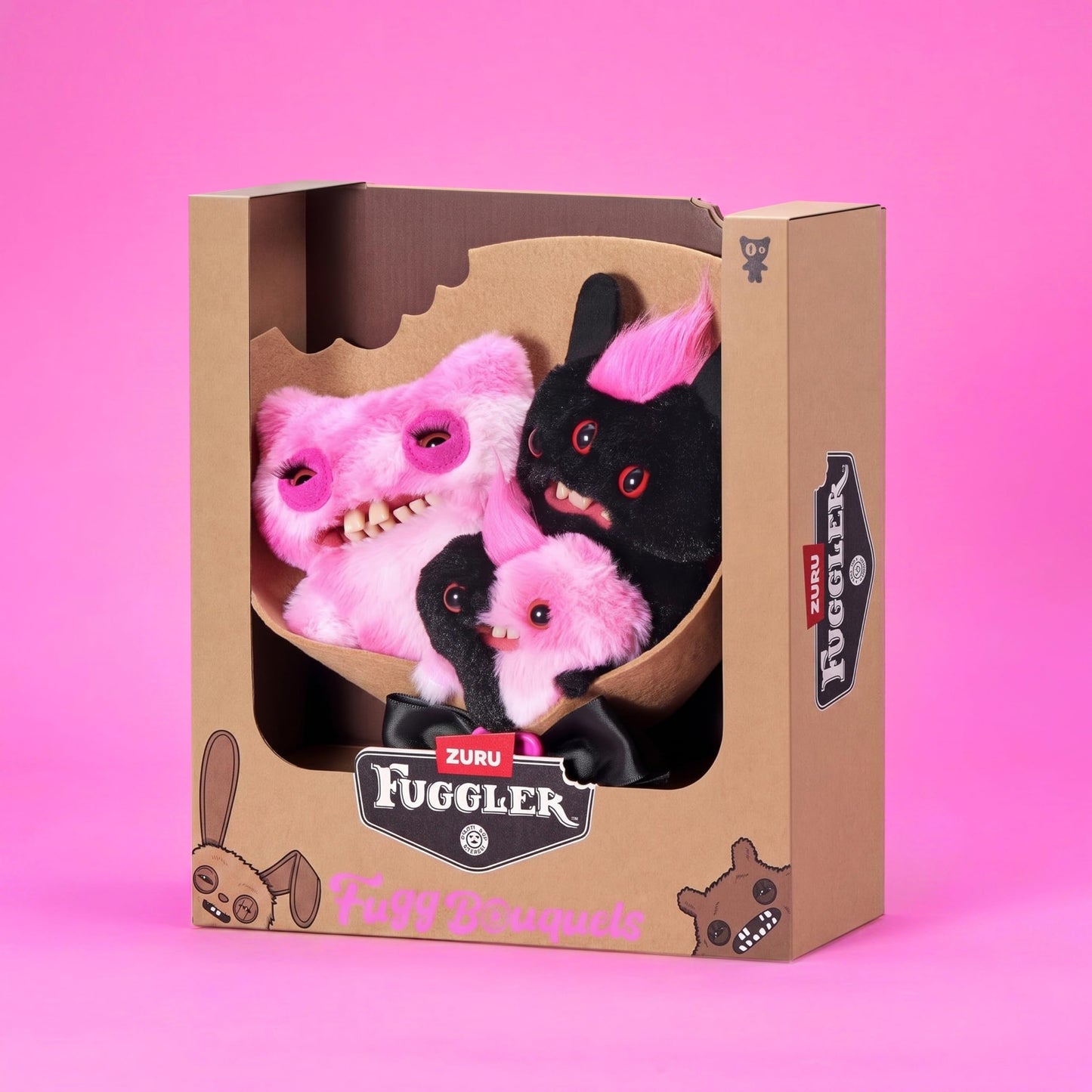 Fuggler Bouquets: 2x9 Inch + 1x3.5 Inch Plush Set (Munch Munch, Reek-o, Munch-o) by ZURU, Funny Ugly Monster Designs, Unique Gift for Collectors
