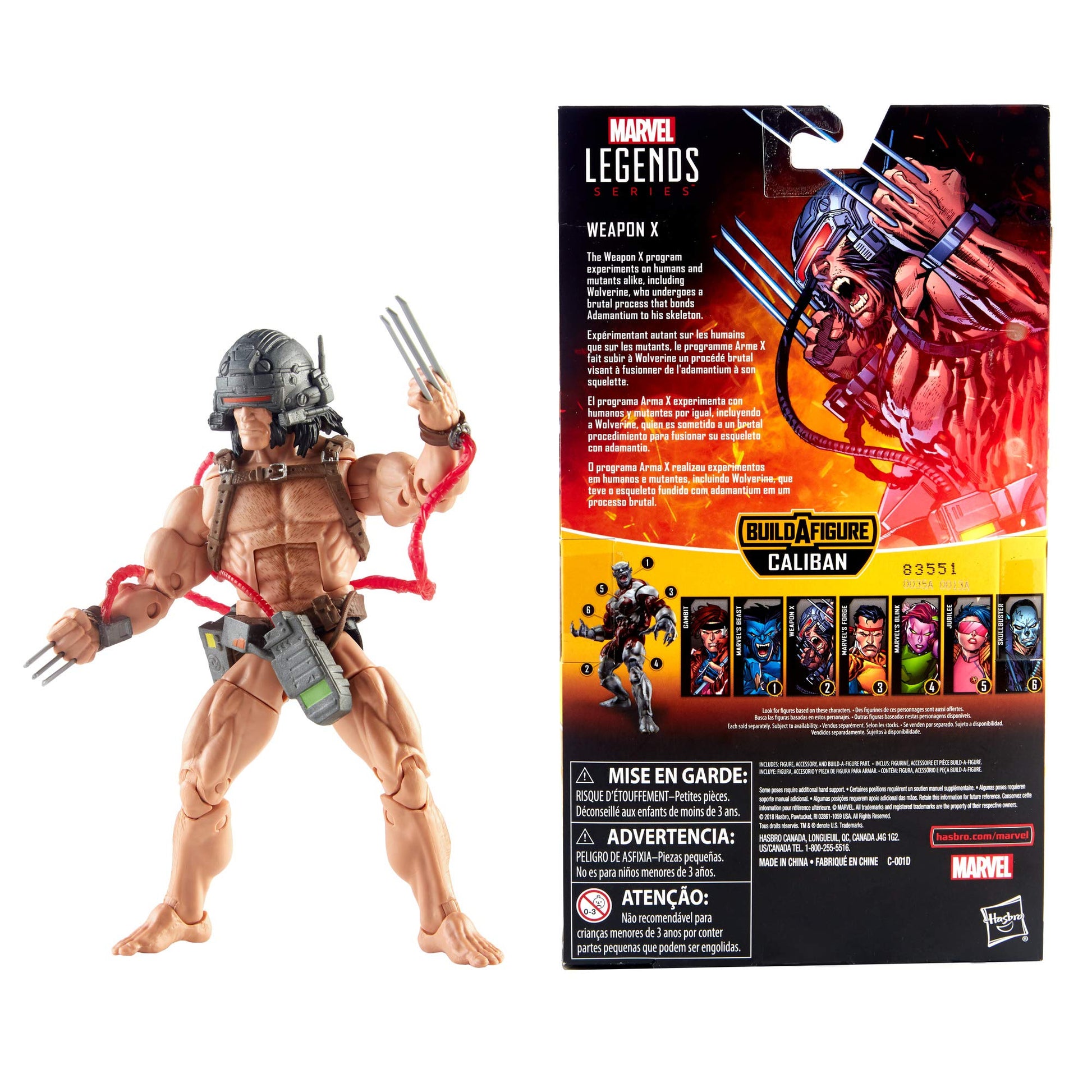 Hasbro Marvel Legends Series 6" Collectible Action Figure Weapon X Toy (X-Men Collection) - with Caliban Build-A-Figure Part