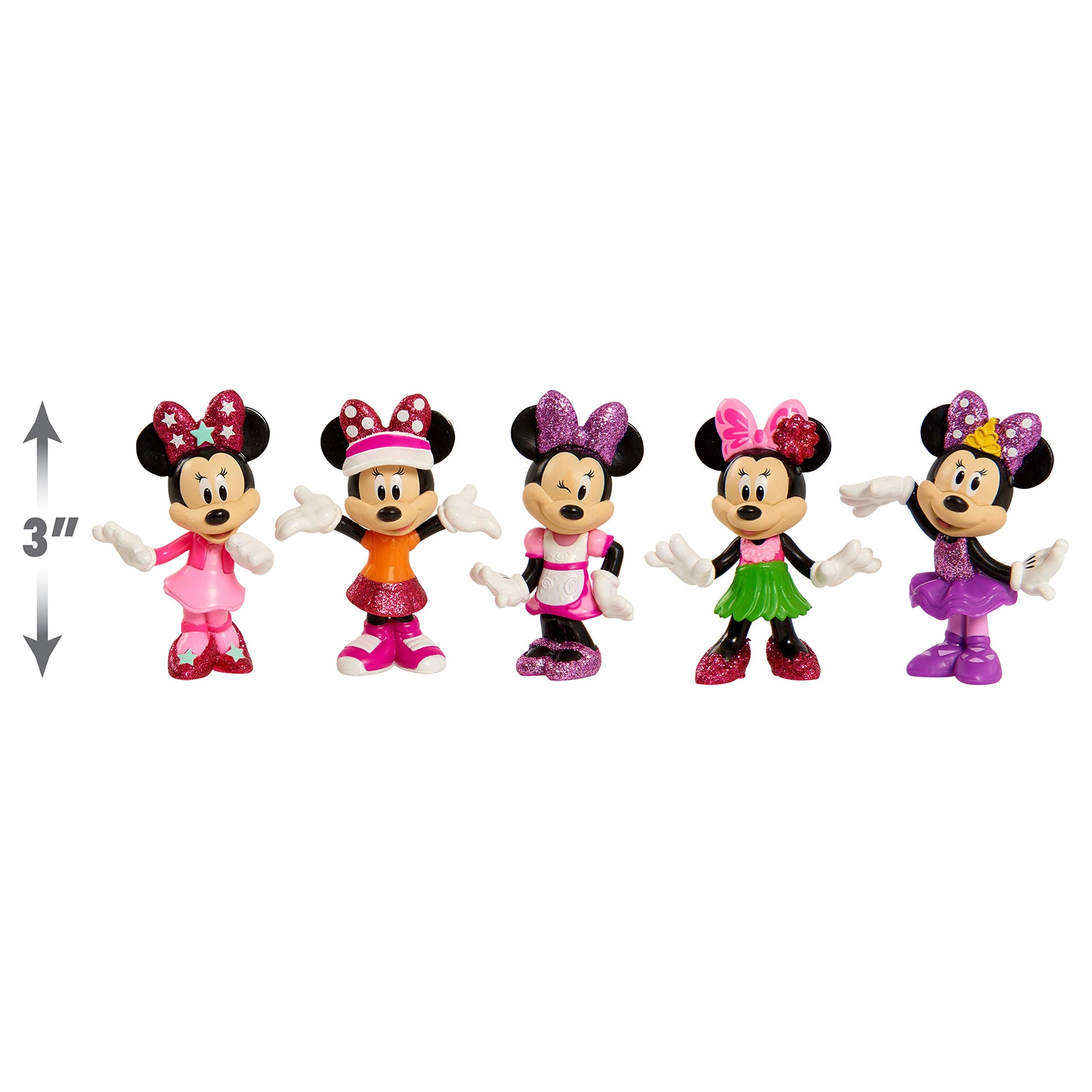 Disney Junior Minnie Mouse 3-inch Collectible Figure Set, 5 Piece Set, Easter Basket Fillers, Gifts, Presents, Kids Toys for Ages 3 Up by Just Play