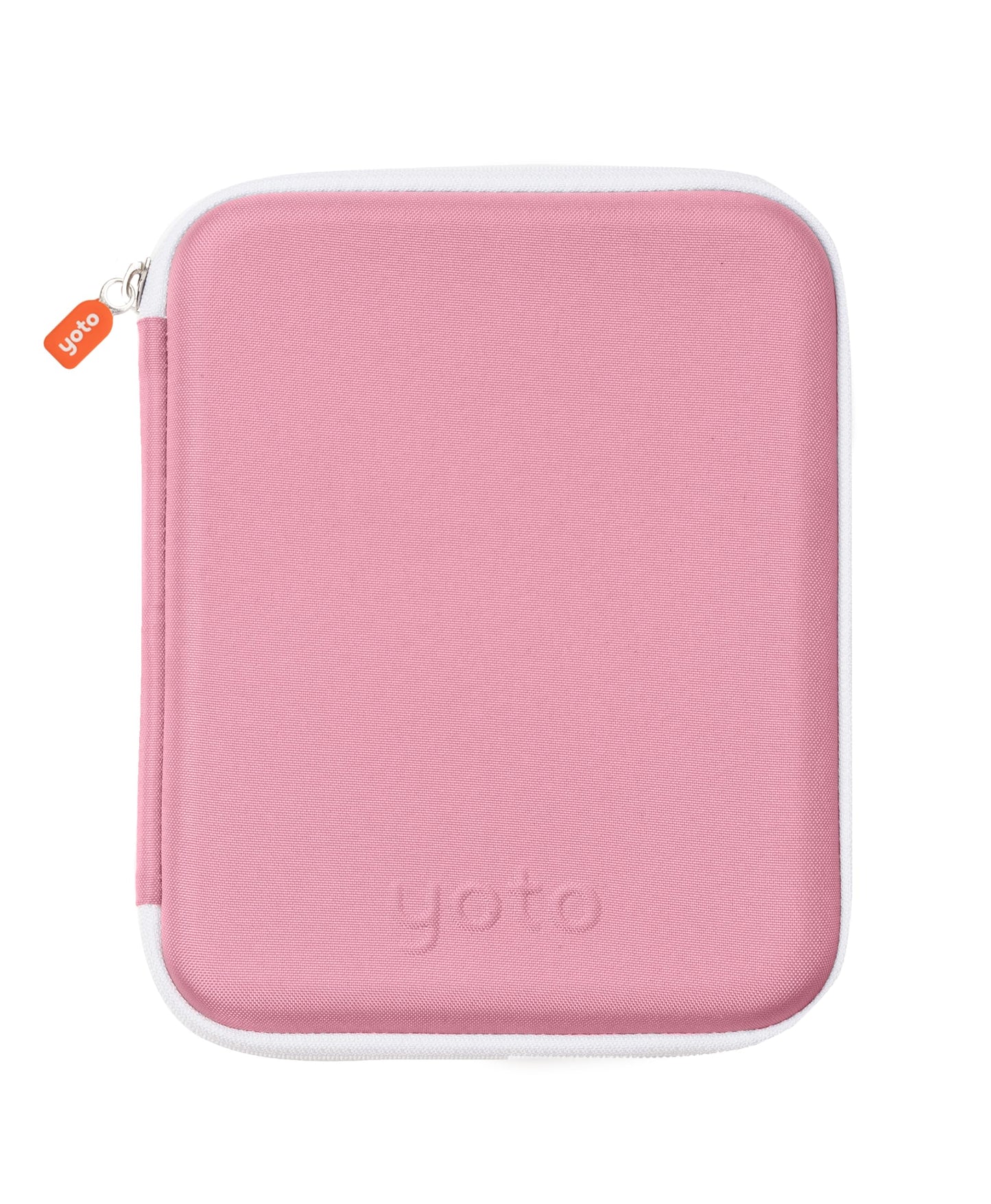 YOTO Card Case in Think Pink - Kids Accessory, Soft Portable Folder with Zipper & 64 Pockets for Player & Mini Audiobook Cards, Binder Sleeve Holder
