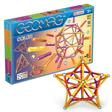Geomag - COLOR - 127-Piece Magnetic Building Set, Certified STEM Construction Toy, Safe for Ages 3 and Up