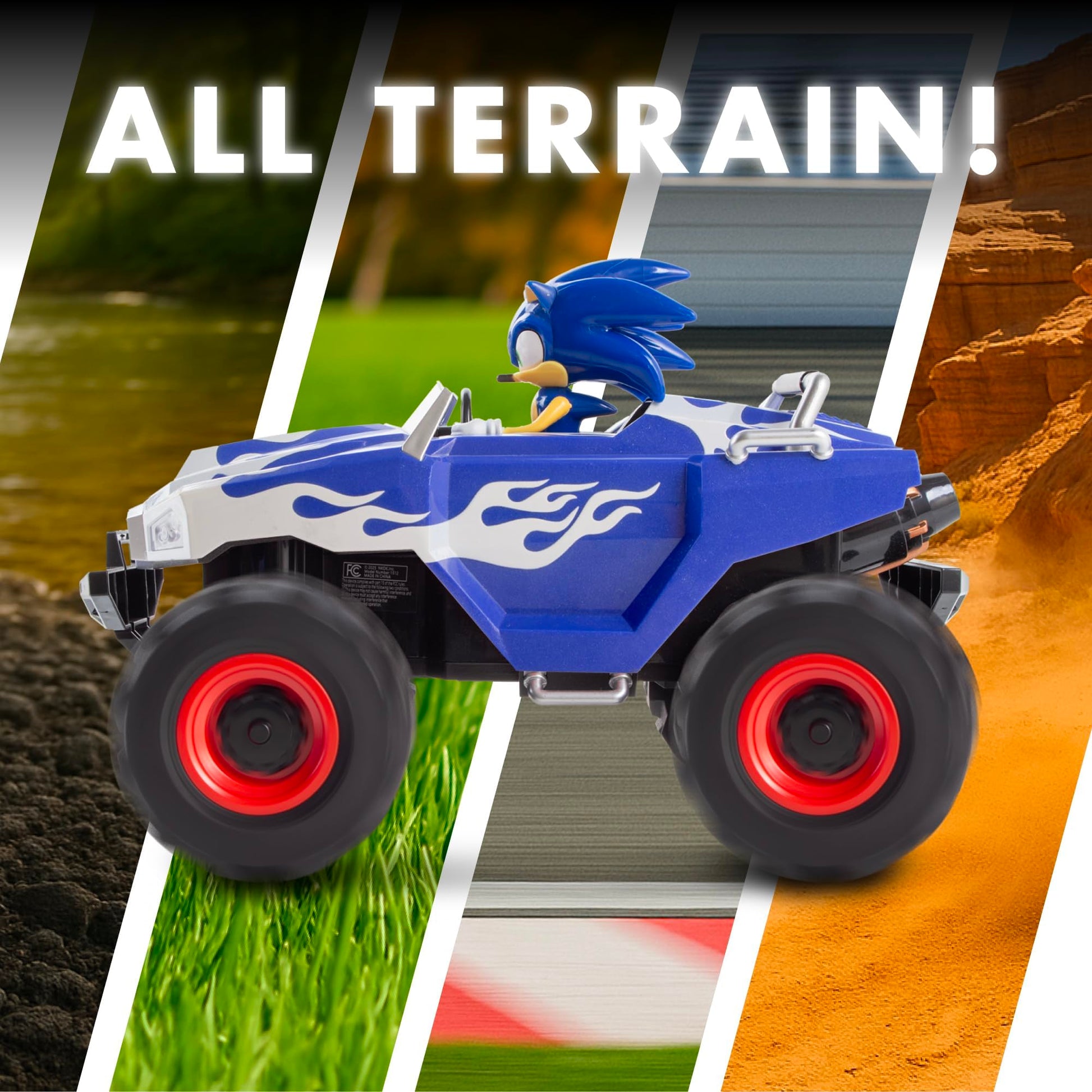 NKOK Sonic Racing CrossWorlds: Sonic Monster Truck, RC Car, 2.4GHz
