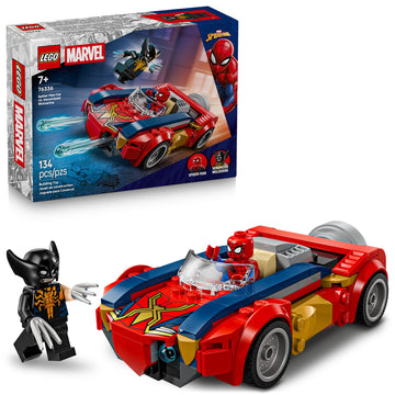 LEGO Marvel Spider-Man Car vs. Venomized Wolverine Building Toy for Boys & Girls - Super Hero & Villain Playset W/2 Marvel Minifigures - Gift Idea