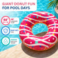 Coconut Outdoor Sprinkled and Glazed Pink Donut Pool Float, Inflatable