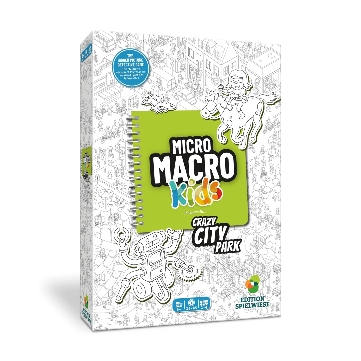 Hachette Boardgames MicroMacro Kids: Crazy City Park | Detective Family Game for Kids | Cooperative Board Game with 22 Search and Find Puzzle Cases |