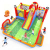 15.91x15.82FT Inflatable Bounce House with Water Slide for Kids 3-12, 11 in 1 Soccer Bounce House with Air Blower, Bouncy House with Slide, Climbing