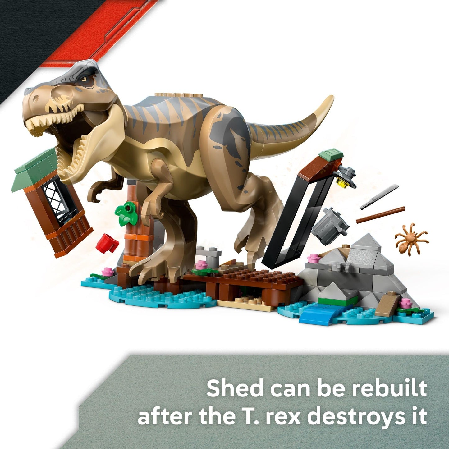LEGO Jurassic World T. rex River Escape - Dinosaur Toy for Kids, Boys, and Girls, Ages 5-7 - Jurassic World Toy Boat Minifigures - Creative Dinosaur