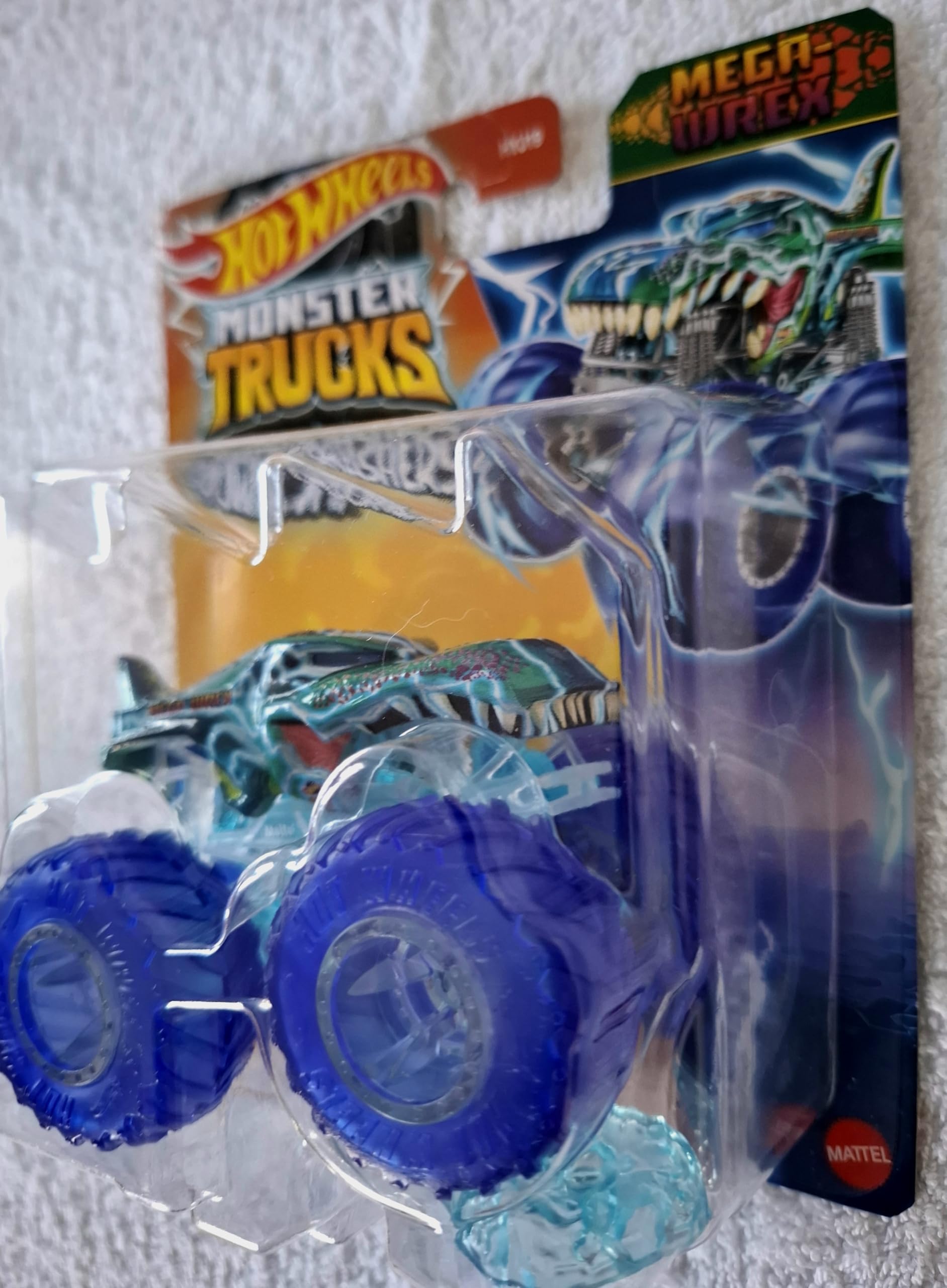 Hot Wheels Monster Trucks Mega-Wrex 2024, Power Smashers, Includes Crushed Car