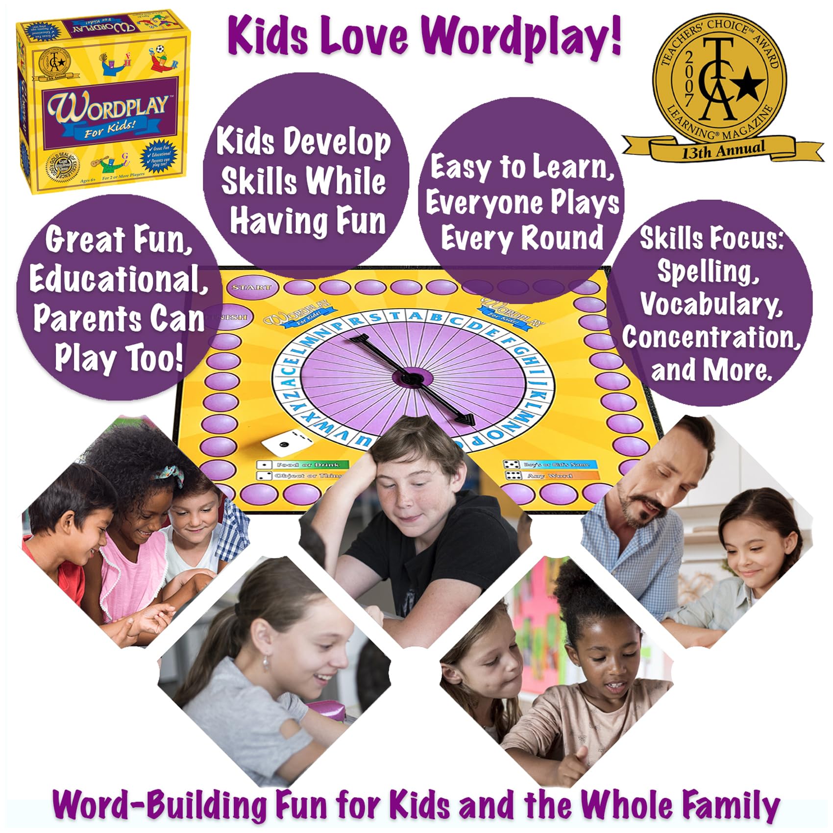 Wordplay for Kids - A Fast-Paced, Award-Winning Game Filled with Fun Word Challenges - Great for the Whole Family, Ages 6 & Up