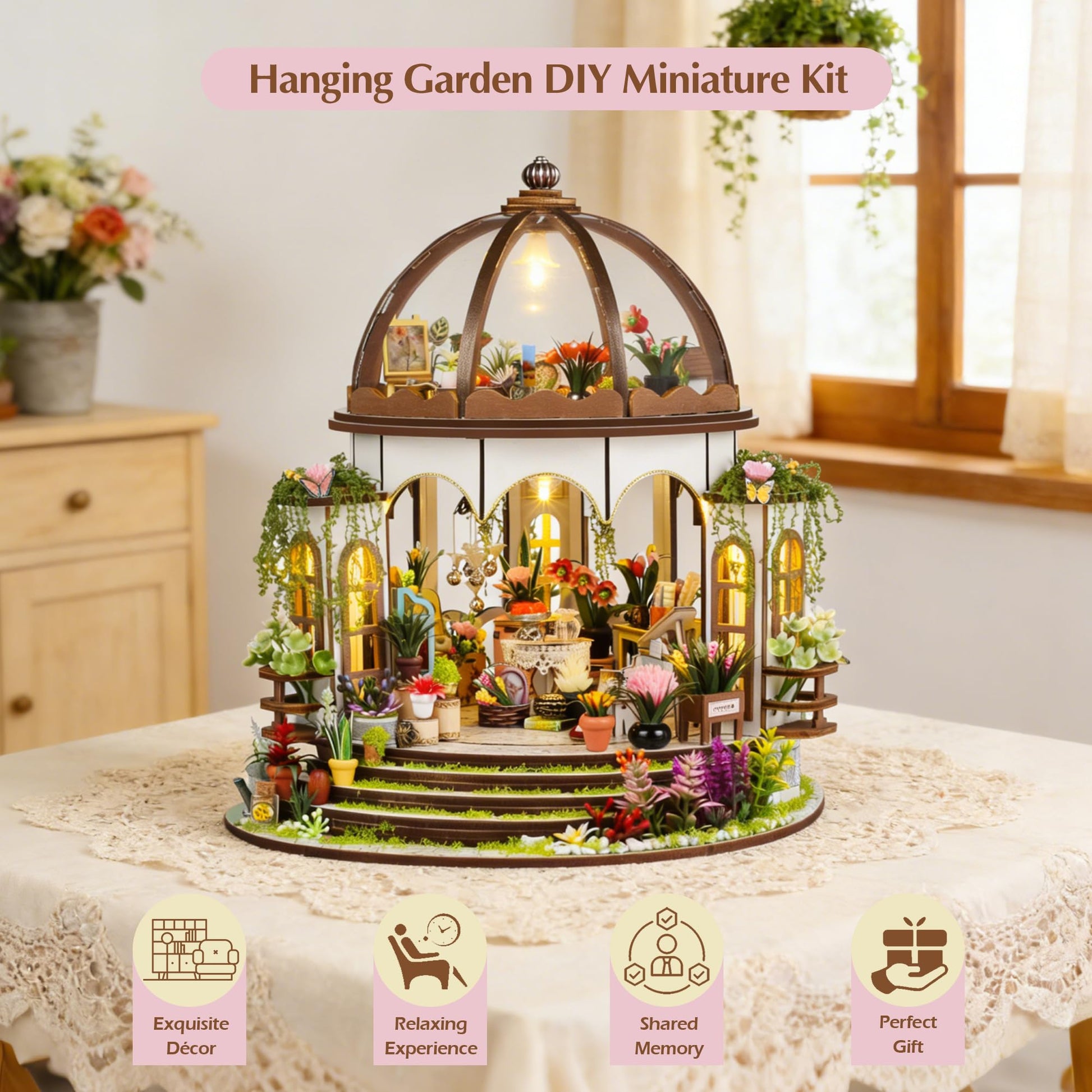 DIY Miniature House Kit, DIY Book Nook with LED Light | 3D Puzzles for Adults and Teens, Tiny House Building Kits for Bookshelf Decor, Relaxing Gift