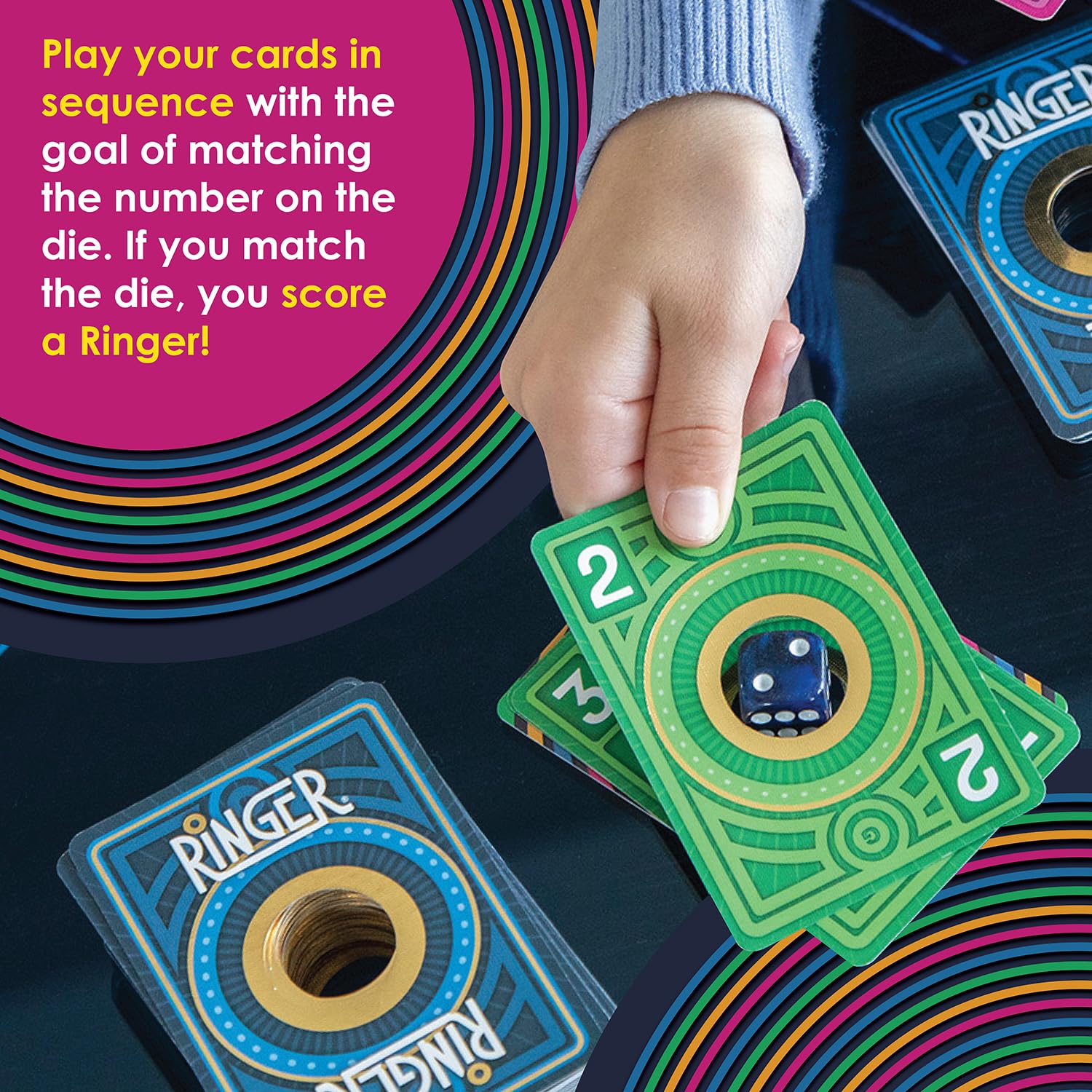 MindWare Ringer Family Card Game - Portable Card Game for Travel & Game Night - Easy to Learn, Fun to Play