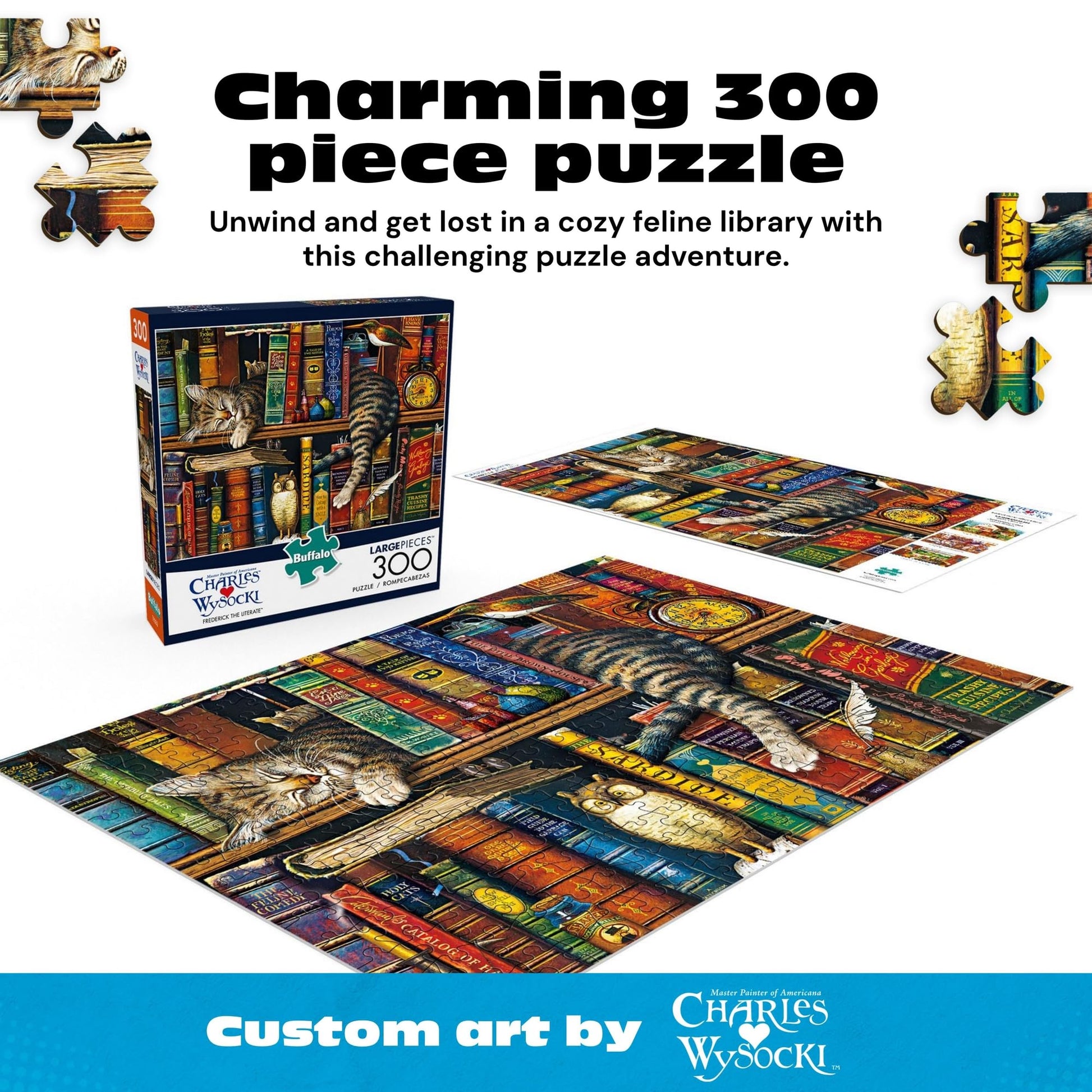 Buffalo Games Charles Wysocki, Frederick the Literate, 300 Piece Puzzle