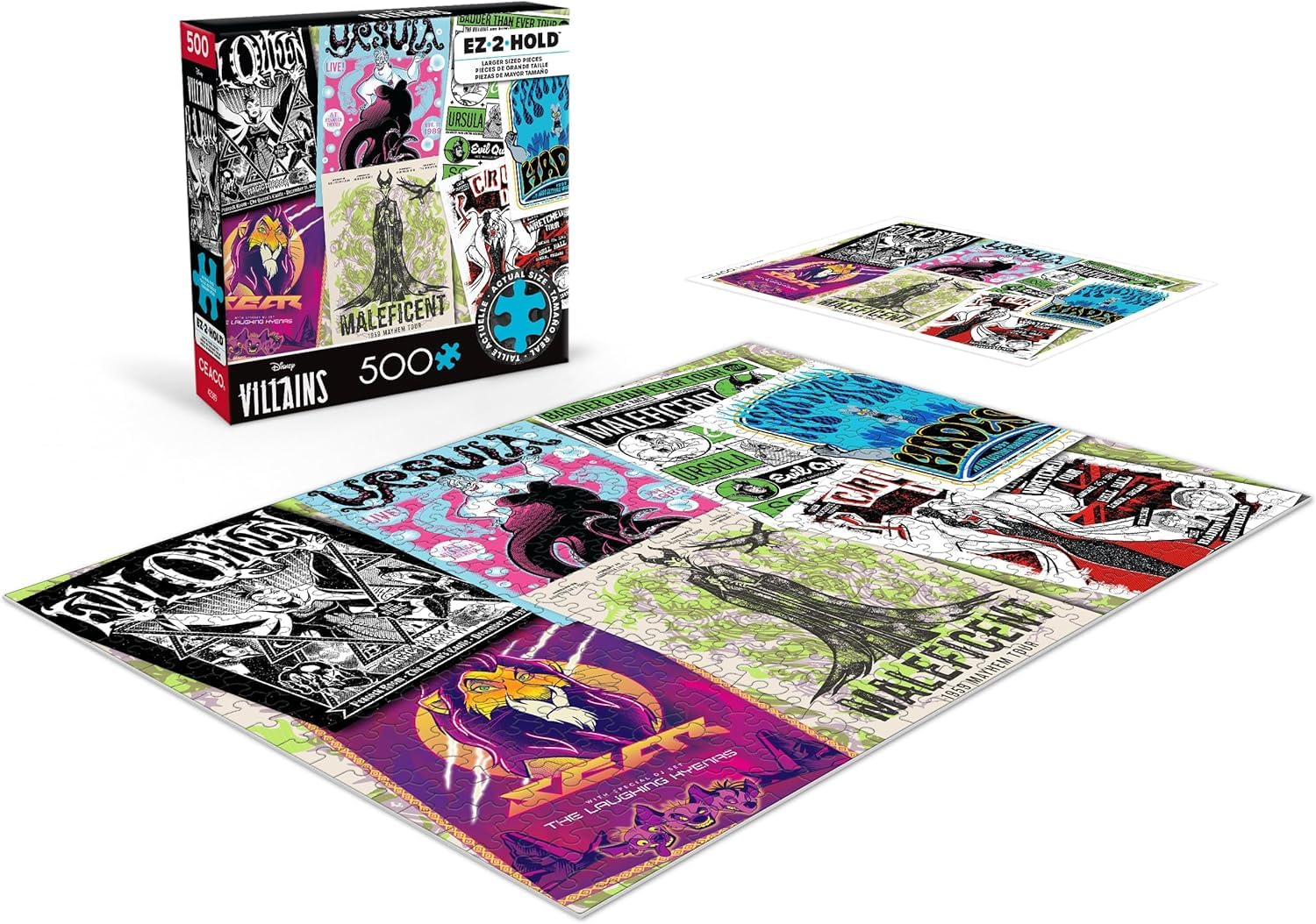 Ceaco - Disney Villains Gig Posters - 500 Large Piece Puzzle for Adults