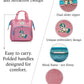 HappyVk- Pink Toy Baby Doll Diaper Bag with Changing Pad - Unicorn Embroidery - Realistic, Spacious & Comfortably Designed for Pretend Play Doll Care
