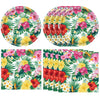 40PCS Hawaiian Luau Party Decoration, Luau Decoration Aloha Tropical Palm Leaves Tableware Supplies Hawaii Disposable Plates, Napkins, Party Supplies