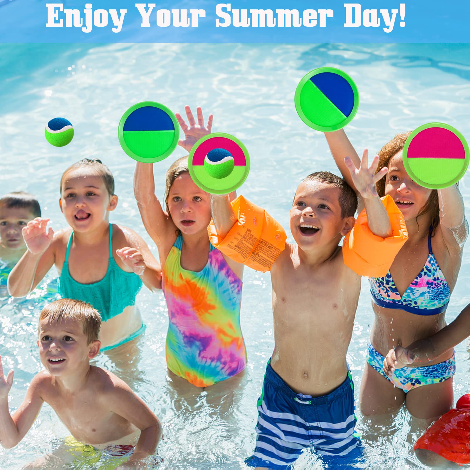 Beach Toys, Toss and Catch Ball Set, Outside Games, Pool Toys for Kids