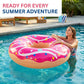 Coconut Outdoor Sprinkled and Glazed Pink Donut Pool Float, Inflatable