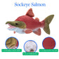 The Petting Zoo Sockeye Salmon Stuffed Animal Plushie, Gifts for Kids, Wild Onez Sealife River Fish Animals, Red Sockeye Salmon Plush Toy 20 Inches
