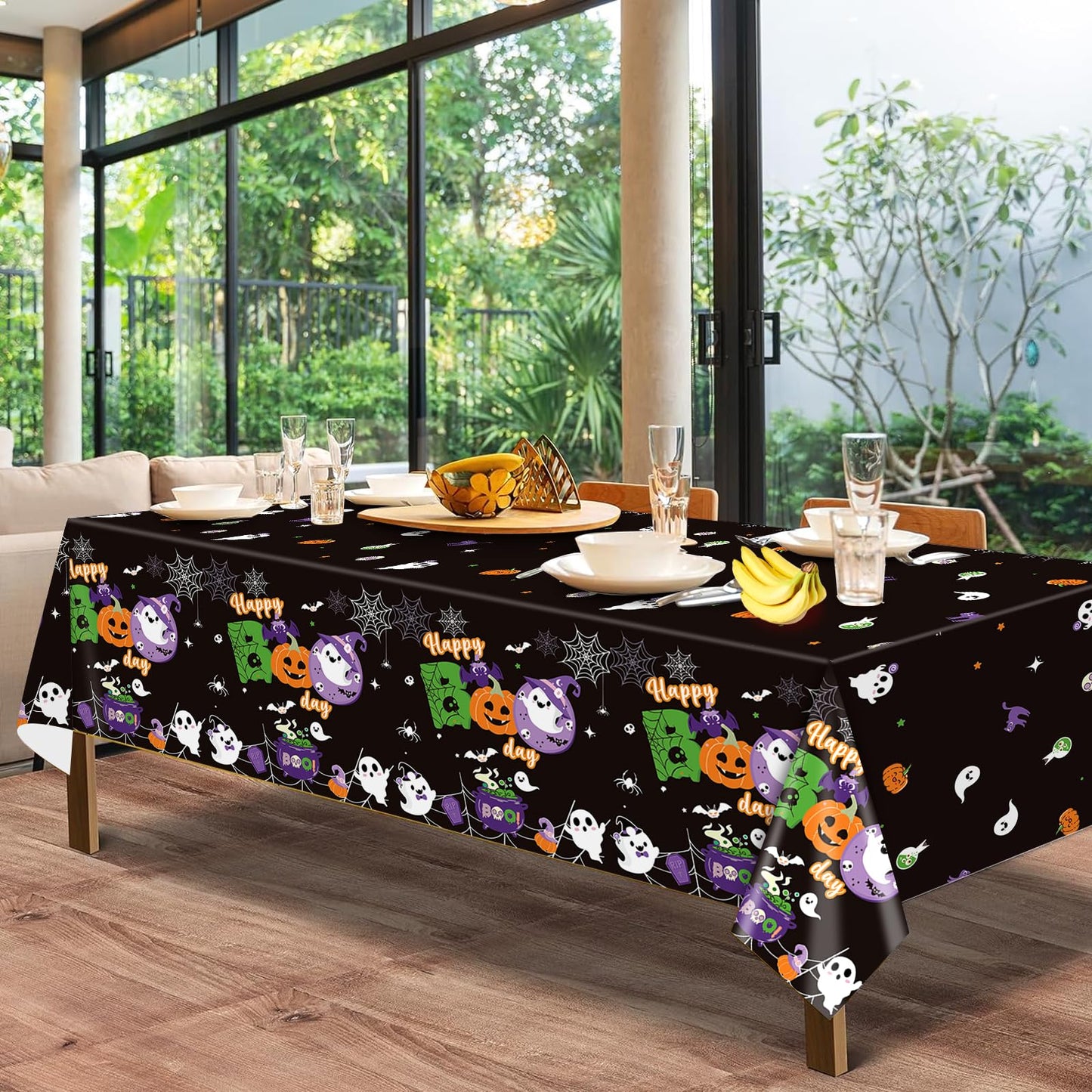 Yavxzvbw 3Pcs Happy Boo Day Decorations Happy Boo Day Tablecloth for Halloween Birthday Party Decorations Halloween Tablecloth for Boo Birthday Party