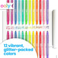 Ooly Make No Mistake Glittery Erasable Markers, 12 Stress and Mess Free Sparkle Markers You Can Erase, Colorful Supplies for Any Arts & Crafts