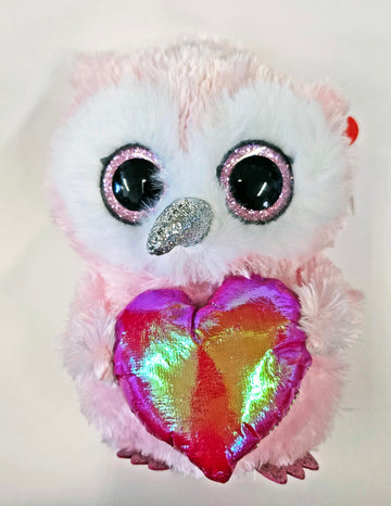 Ty Beanie Boo Whisper the Owl with Heart for Valentines 2026-6"