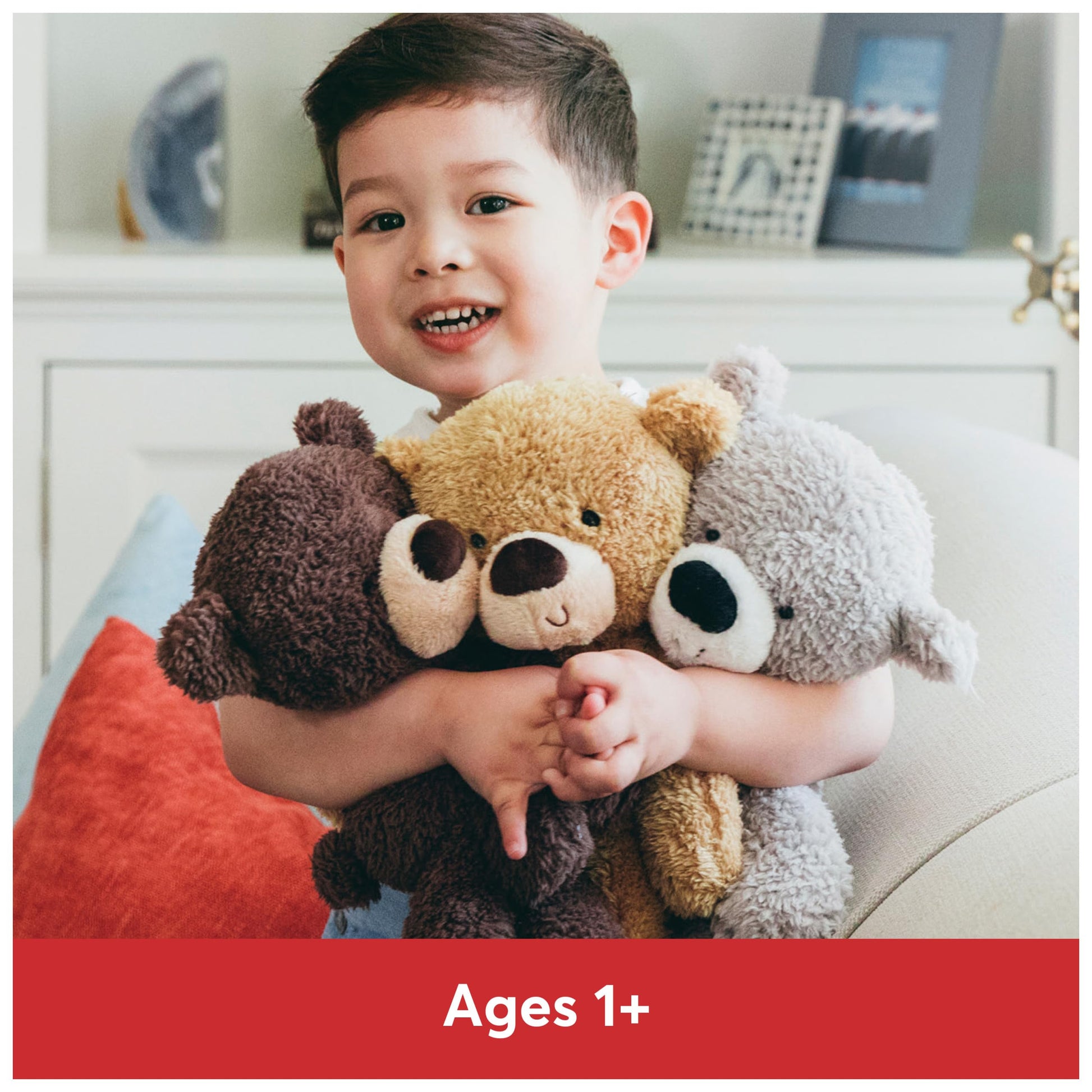 GUND Fuzzy 13.5-Inch Classic Gray Teddy Bear Plush Toy for Ages 0+
