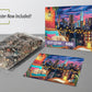 Springbok Cozy Nights & City Lights 500 Piece Jigsaw Puzzle for Adults - Cozy Rooftop Cityscape - Poster Included - Unique Cut Pieces - Made in USA