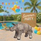 Jet Creations 36” Long Inflatable Rhinoceros Toy - Gray Rhino Beast Figure for Safari Party Decoration, Wildlife Photo Prop, Realistic Design, Easy
