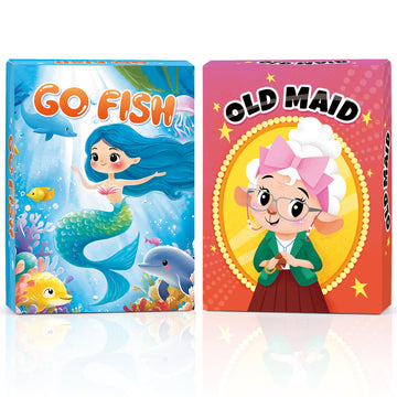 Wkchxd Go Fish Card Game, Old Maid Card Game, Games for Kids Ages 4-8, Kid Toddler Card Games for Family Game Night Classroom Table Travel Camping