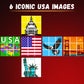USA 3x3 Speed Cube Puzzle - American-Themed US Patriotic Brain Teaser Toy - Independence Day Decor American Flag, Collectible Souvenir Gift