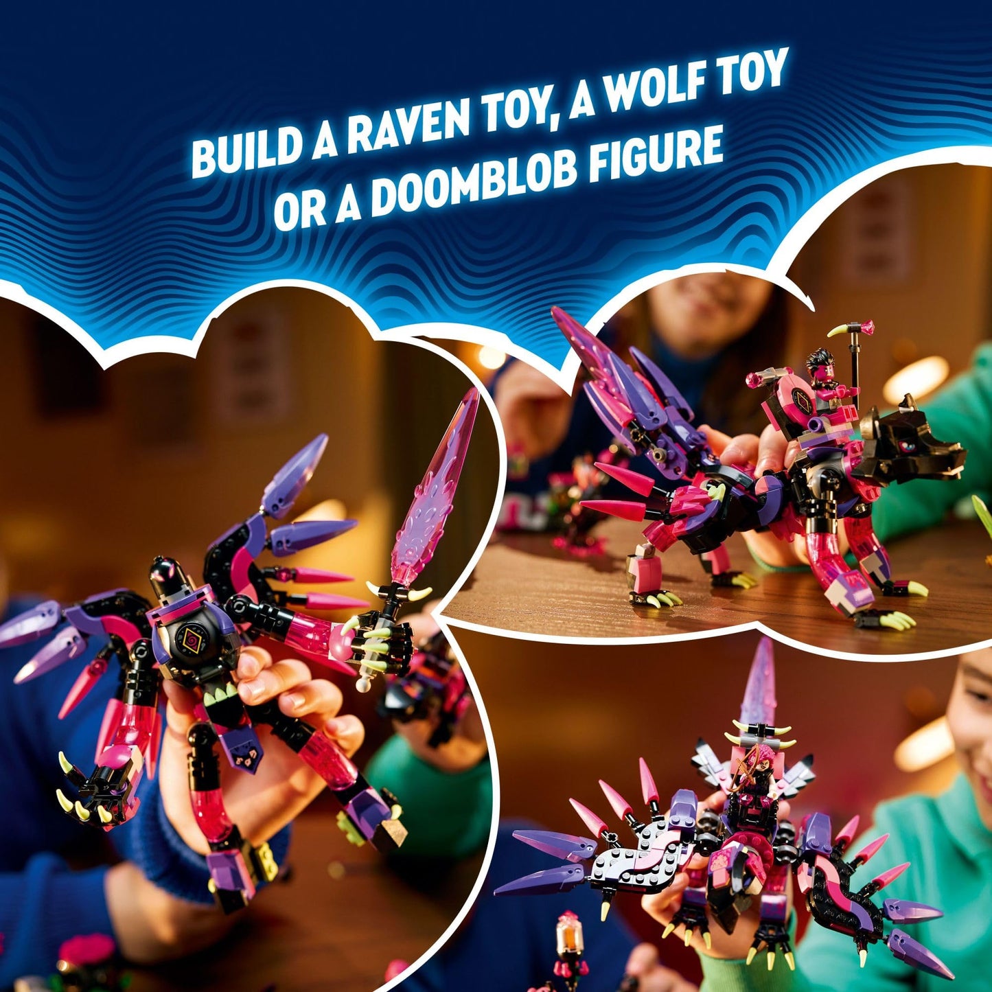 LEGO DREAMZzz The Never Witch’s Nightmare Creatures, Fantasy Animal Kids' Toy, Build a Mech, Wolf or Raven Figure, Building Toy with 5 Minifigures